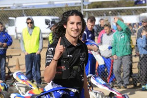 Matt McLean was all smiles after his victory in KA3 Senior (Pic: Coopers Photography)