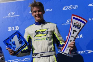 Harrison Hoey was all smiles after being victorious in Junior Max (Pic: Coopers Photography)