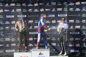 Joshua Fife enjoying the celebrations of his maiden Australian Kart Championship round (Pic: Coopers Photography)