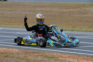 Lochie Dalton crossing the line for victory (Pic: Coopers Photography)